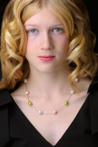 Actor headshot of women with blonde hair take in portrait studio
