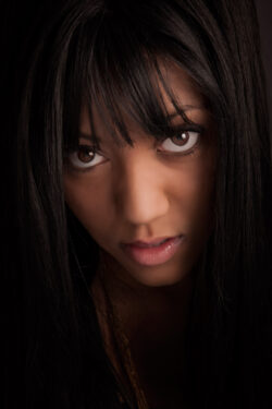 Artistic Portrait moody setting with black background